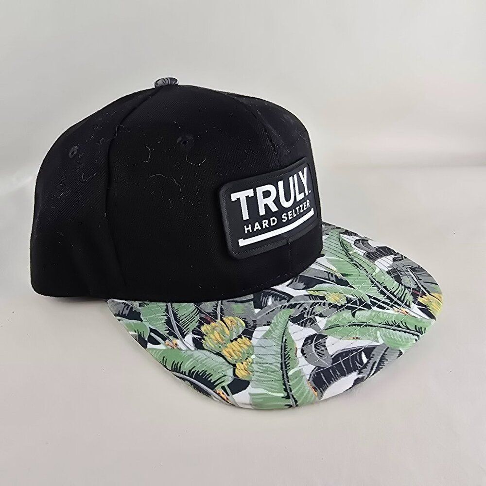Truly Hard Seltzer Hat Men Snapback Adjustable Floral Leaves Crown Alcohol Promo